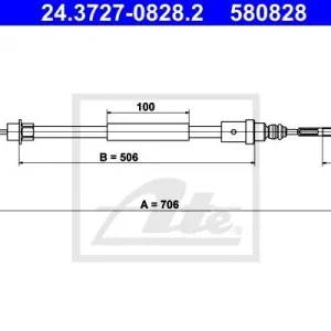 Cięgło, hamulec postojowy ATE 24.3727-0828.2 Tani
