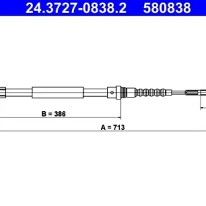 Cięgło, hamulec postojowy ATE 24.3727-0838.2 Bezpieczne zakupy