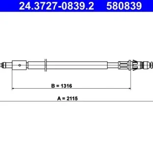 Cięgło, hamulec postojowy ATE 24.3727-0839.2 Zniżka