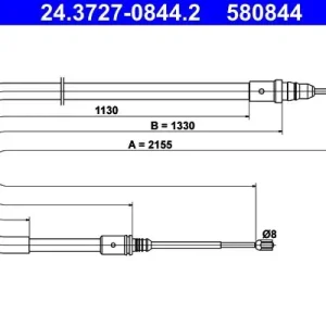Cięgło, hamulec postojowy ATE 24.3727-0844.2 Szybka wysyłka