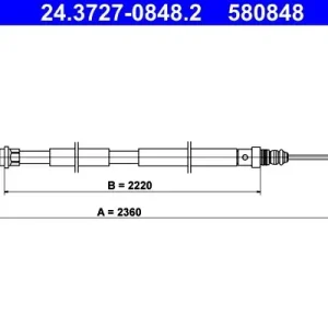 Cięgło, hamulec postojowy ATE 24.3727-0848.2 Darmowy zwrot