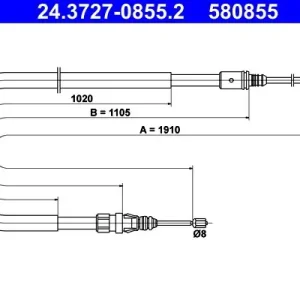 Cięgło, hamulec postojowy ATE 24.3727-0855.2 Okazja