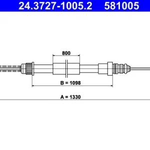 Cięgło, hamulec postojowy ATE 24.3727-1005.2 Rabat