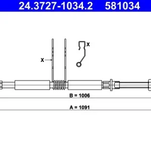 Cięgło, hamulec postojowy ATE 24.3727-1034.2 Premium