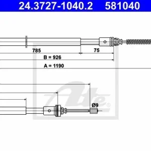 Cięgło, hamulec postojowy ATE 24.3727-1040.2 Najlepsza cena