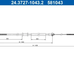 Cięgło, hamulec postojowy ATE 24.3727-1043.2 Szybka wysyłka