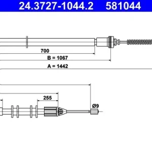 Cięgło, hamulec postojowy ATE 24.3727-1044.2 Tylko do końca tygodnia