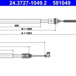 Cięgło, hamulec postojowy ATE 24.3727-1049.2 Niska cena