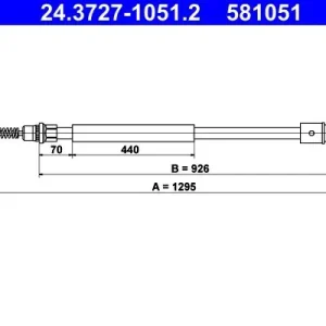Cięgło, hamulec postojowy ATE 24.3727-1051.2 Tylko do końca tygodnia