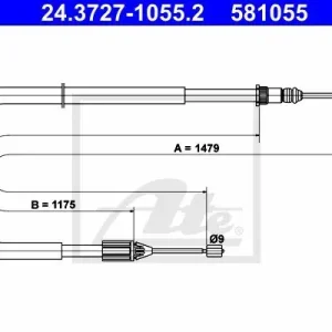 Cięgło, hamulec postojowy ATE 24.3727-1055.2 Rabat
