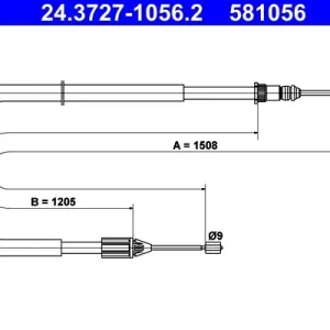 Cięgło, hamulec postojowy ATE 24.3727-1056.2 Ekspresowa dostawa