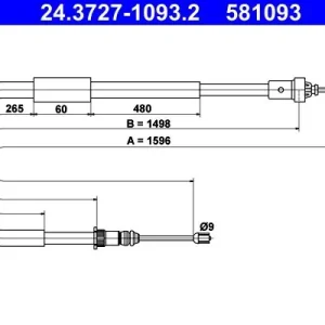 Cięgło, hamulec postojowy ATE 24.3727-1093.2 Kup online