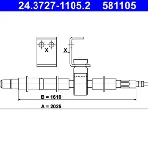 Cięgło, hamulec postojowy ATE 24.3727-1105.2 Szybka dostawa