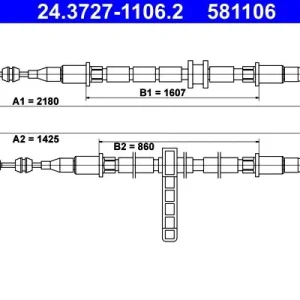 Cięgło, hamulec postojowy ATE 24.3727-1106.2 Zamów teraz