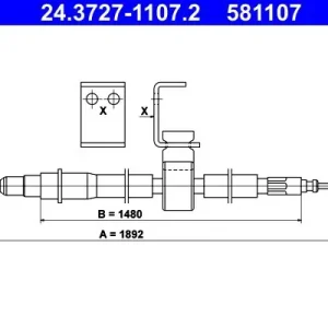 Cięgło, hamulec postojowy ATE 24.3727-1107.2 Bezpieczne zakupy