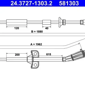 Cięgło, hamulec postojowy ATE 24.3727-1303.2 Okazja