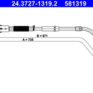 Cięgło, hamulec postojowy ATE 24.3727-1319.2 Darmowy zwrot