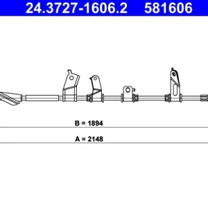 Cięgło, hamulec postojowy ATE 24.3727-1606.2 Bestseller