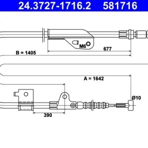 Cięgło, hamulec postojowy ATE 24.3727-1716.2 Do wyczerpania zapasów