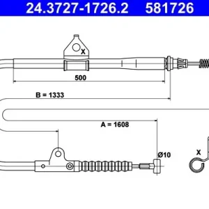 Cięgło, hamulec postojowy ATE 24.3727-1726.2 Hit sprzedaży
