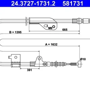 Cięgło, hamulec postojowy ATE 24.3727-1731.2 Do wyczerpania zapasów