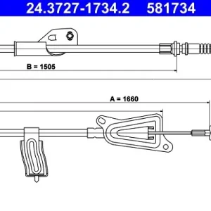 Cięgło, hamulec postojowy ATE 24.3727-1734.2 Obniżka ceny
