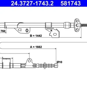 Cięgło, hamulec postojowy ATE 24.3727-1743.2 Dostępne od ręki