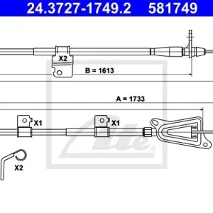 Cięgło, hamulec postojowy ATE 24.3727-1749.2 Cena promocyjna
