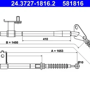 Cięgło, hamulec postojowy ATE 24.3727-1816.2 Kup teraz