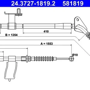 Cięgło, hamulec postojowy ATE 24.3727-1819.2 Nowość