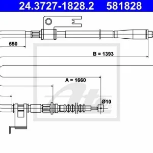 Cięgło, hamulec postojowy ATE 24.3727-1828.2 Nie przegap