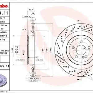TARCZA HAMULC. MERCEDES W205 C-KLASA  14- TYŁ Okazja