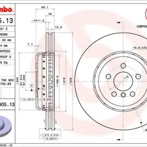 Wybór klientów TARCZA HAMULC. BMW 5 G30,F90  16- PRZÓD